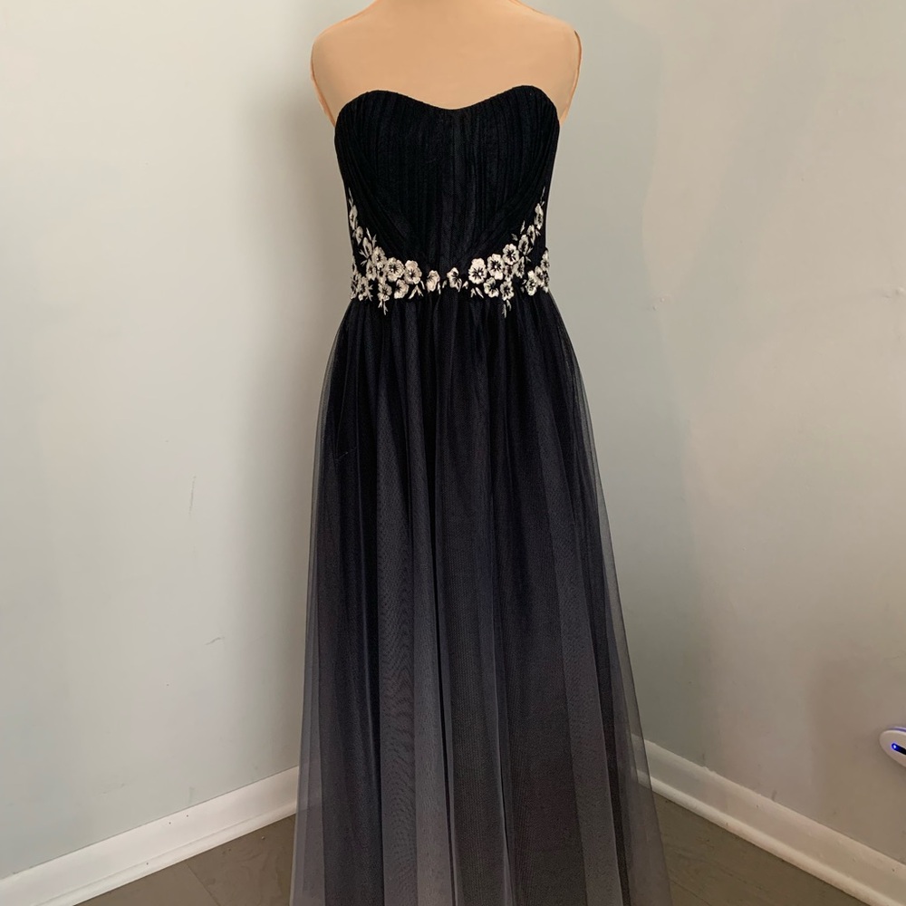 Marchesa Notte Strapless Tulle Ombré Dress